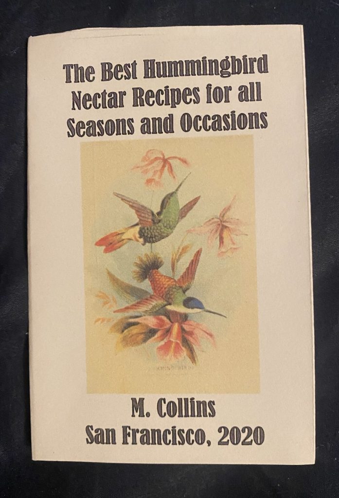 Cover, including title and painted  image of two hummingbirds and flowers